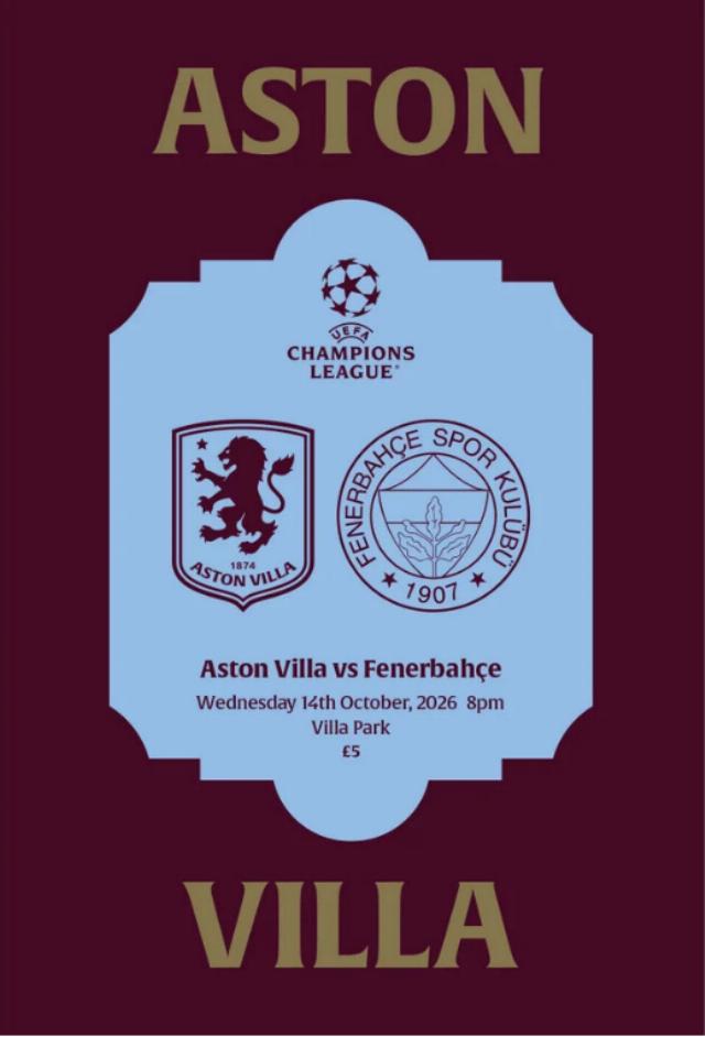 2026/27 CHAMPIONS LEAGUE - ASTON VILLA v FENERBAHCE